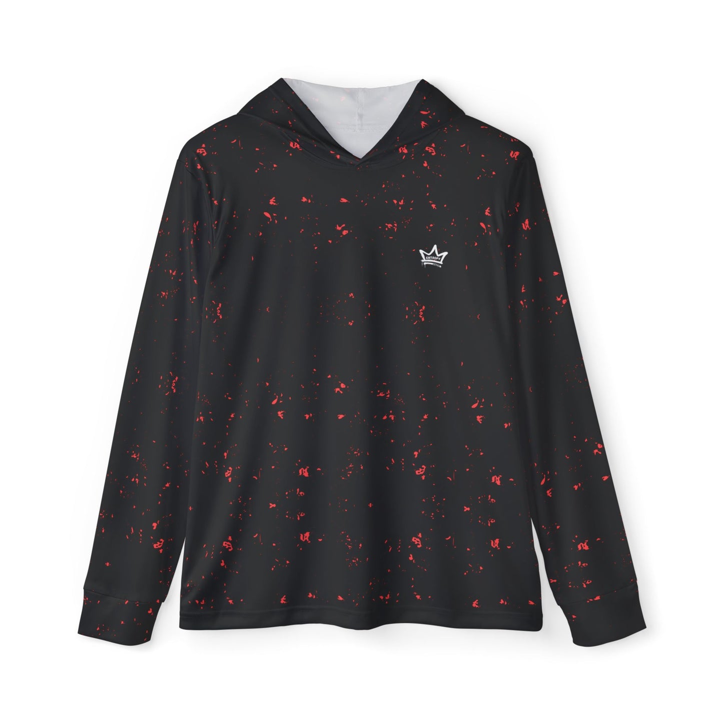 Splash of Red Men's Sports Warmup Hoodie - Cool Splatter Design for Active Lifestyle