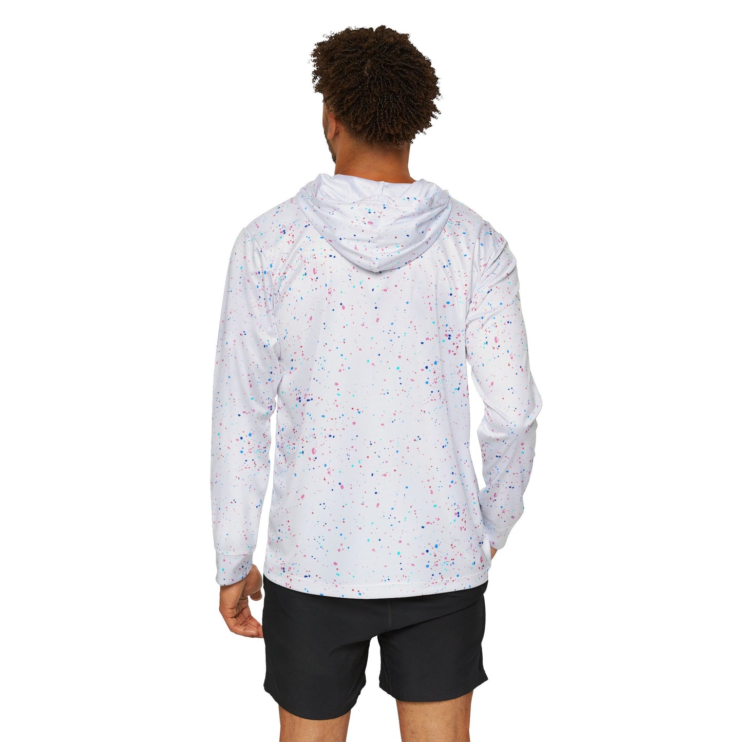 Men's Sports Warmup Hoodie - Colorful Splash Design for Active Lifestyle