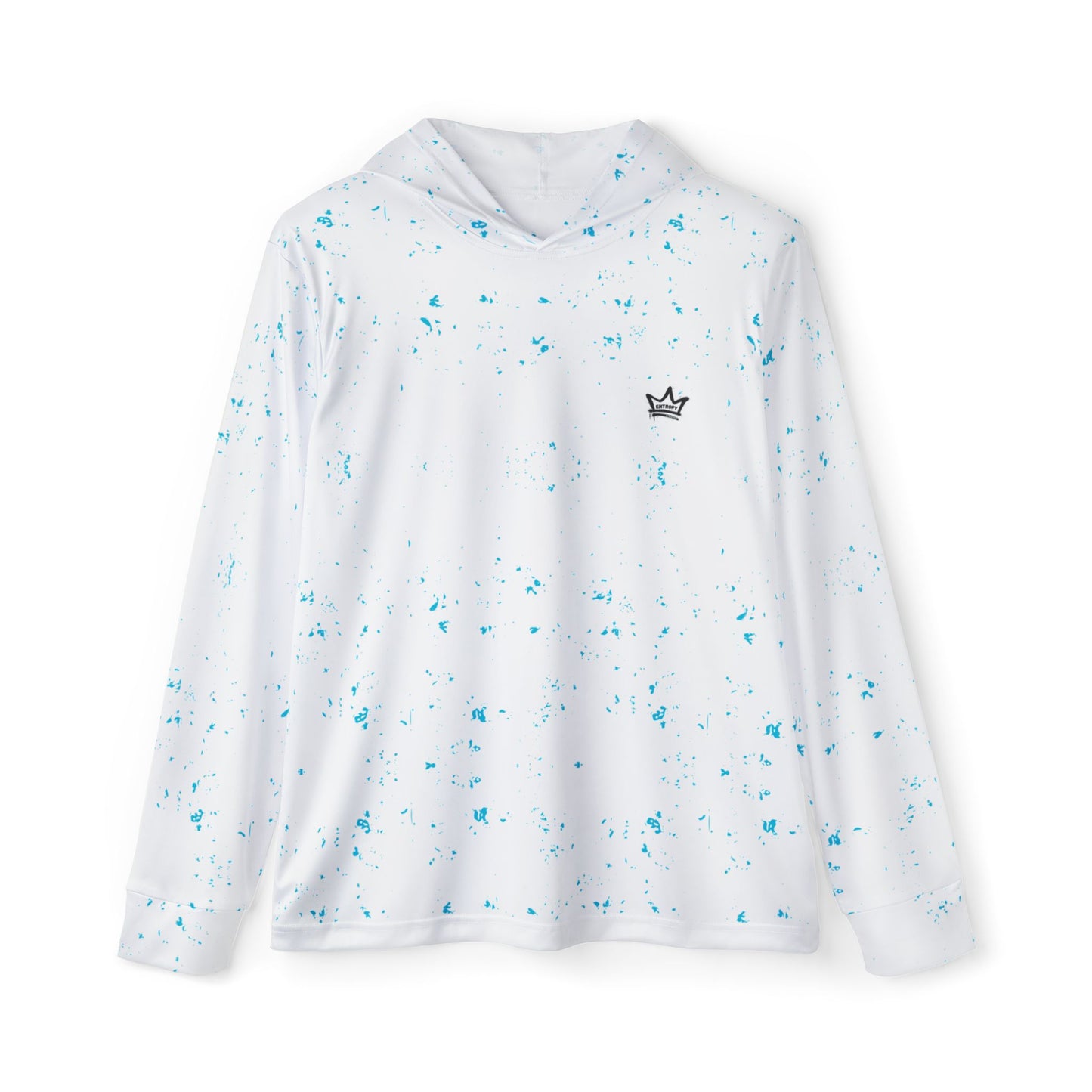 Splash of Blue Men's Sports Warmup Hoodie - Cool Splatter Design for Active Lifestyle
