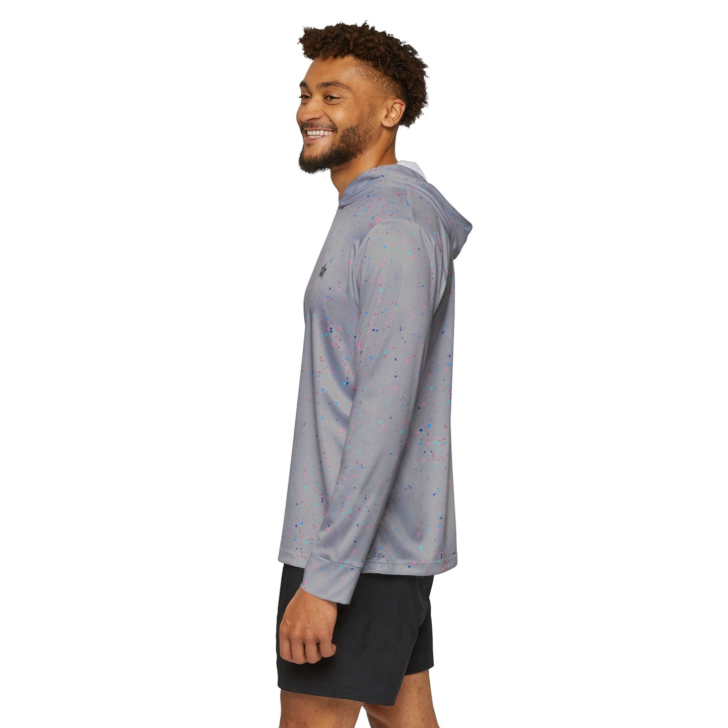 Grey Pastel Drip Men's Sports Warmup Hoodie