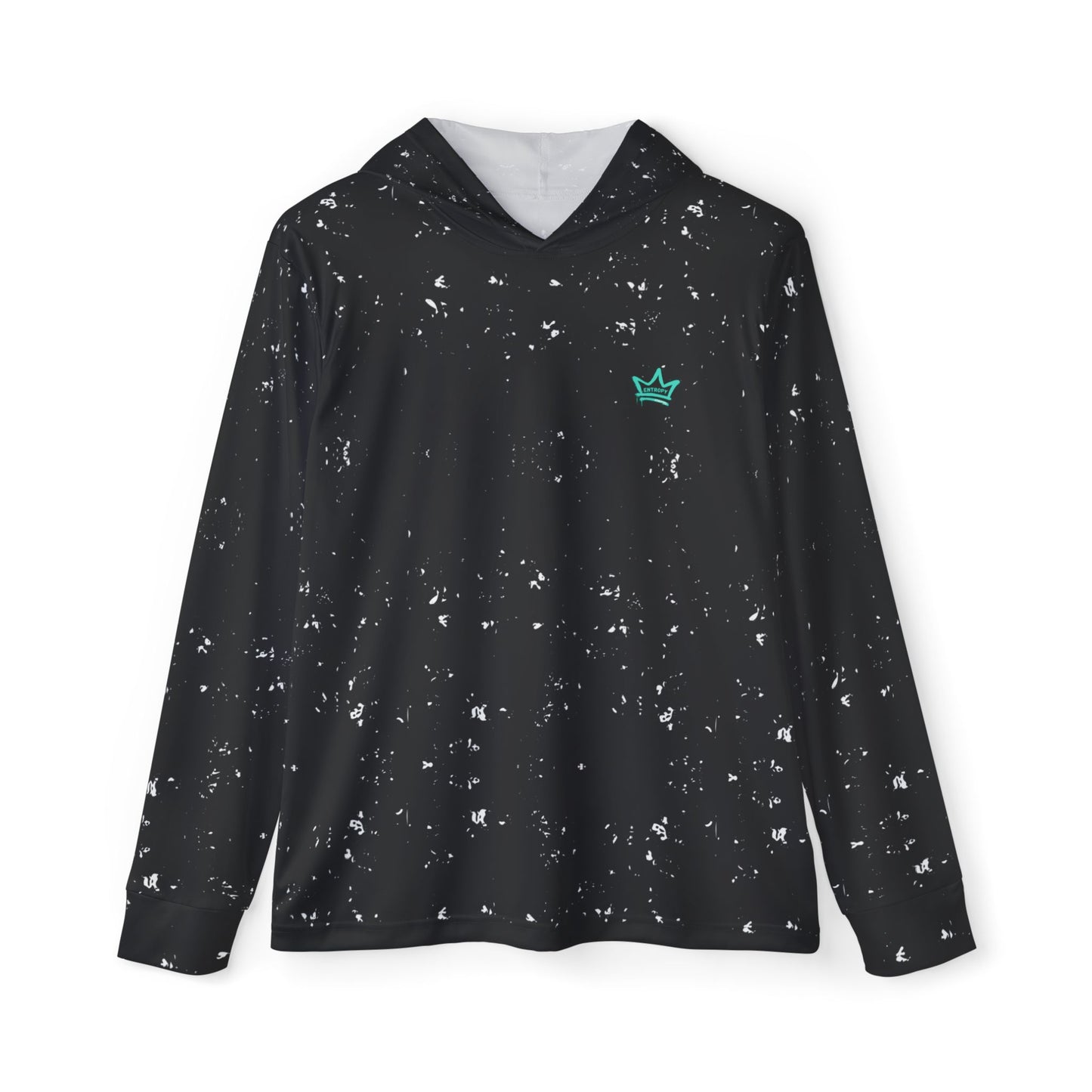 Mint White Splatter Men's Sports Warmup Hoodie (AOP)