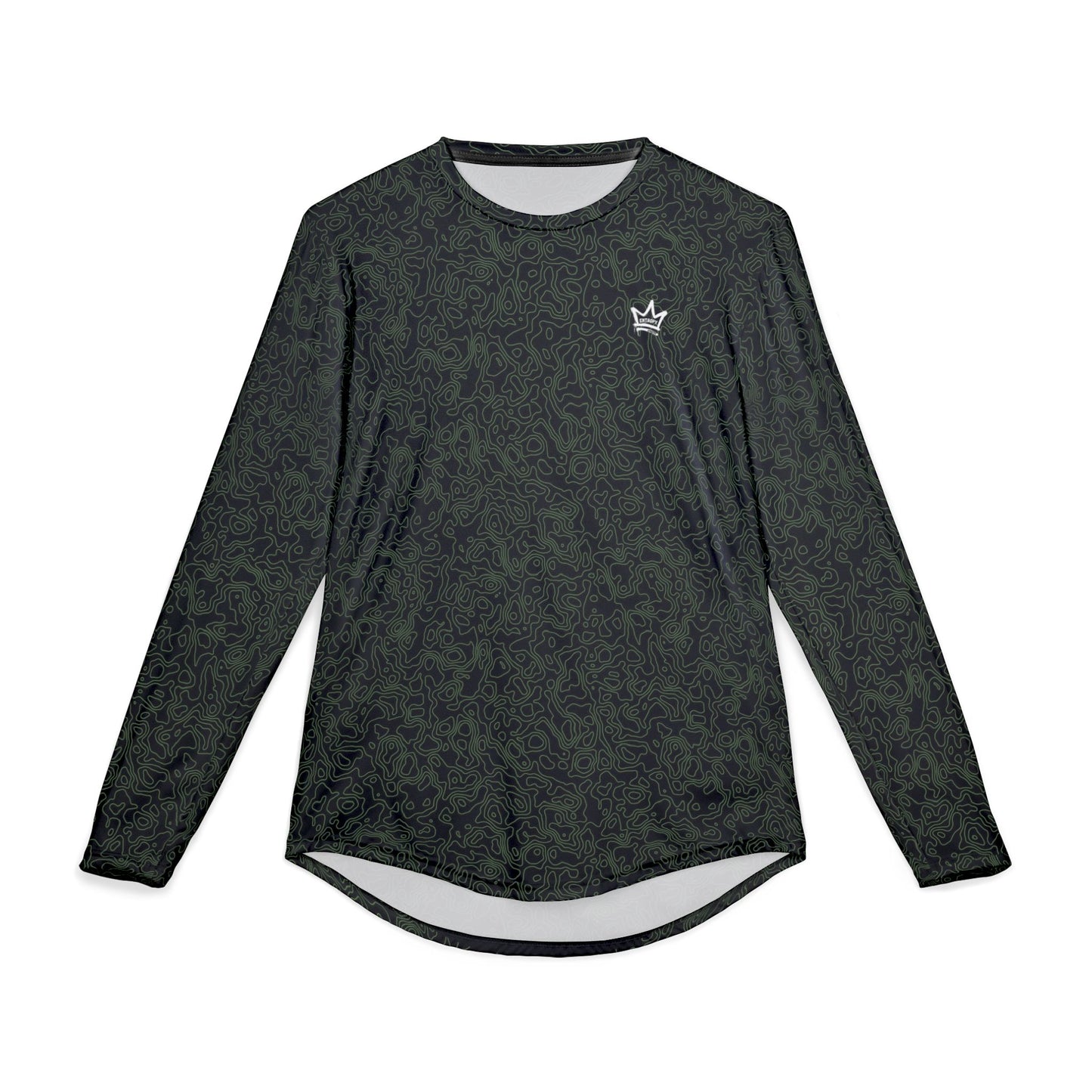 Grey Topography Men's UV Protection Long Sleeve Shirt