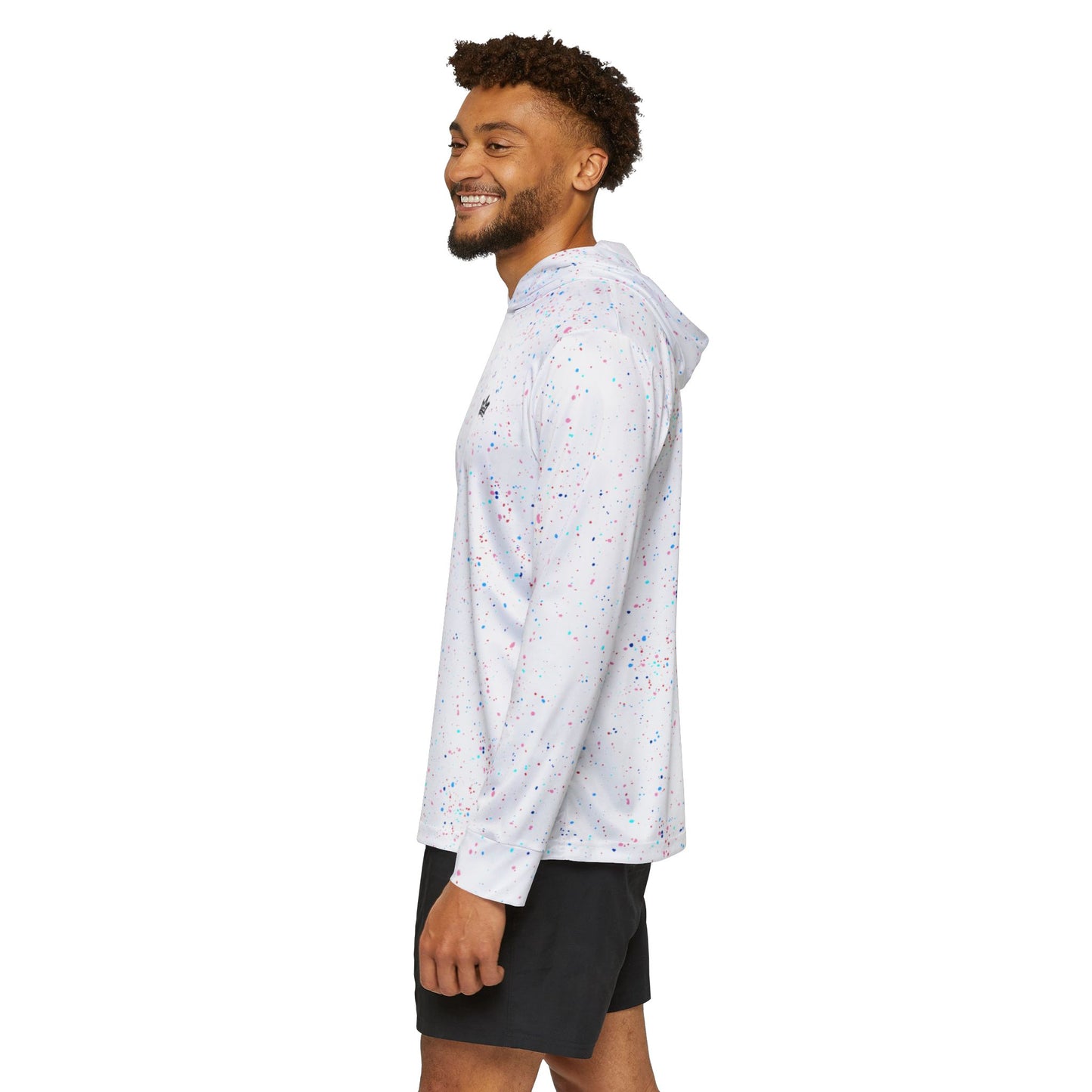 Men's Sports Warmup Hoodie - Colorful Splash Design for Active Lifestyle