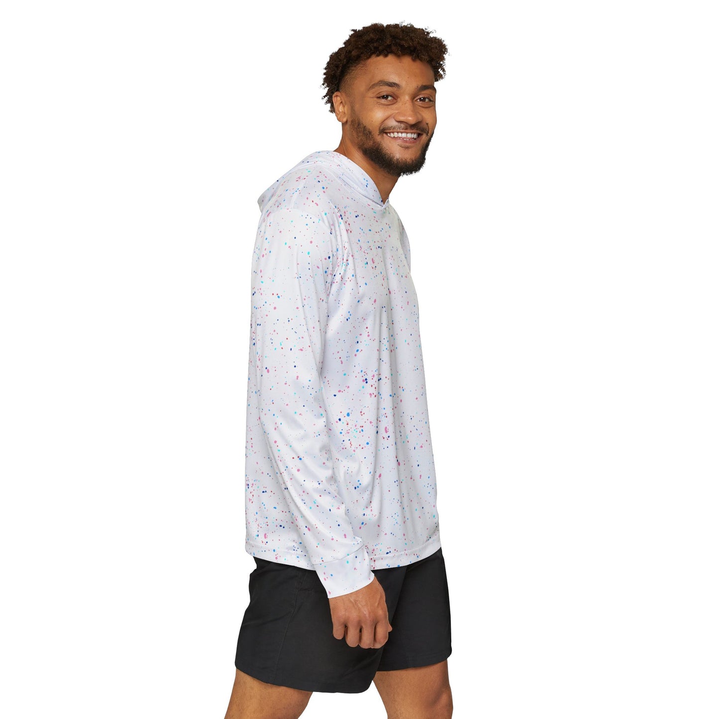 Men's Sports Warmup Hoodie - Colorful Splash Design for Active Lifestyle