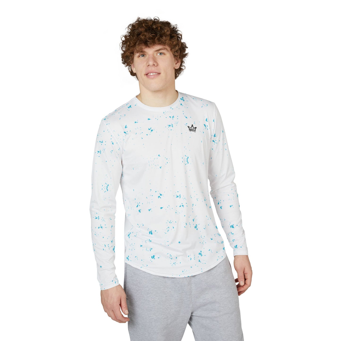 Splash of Blue Men's UV Protection Long Sleeve Shirt